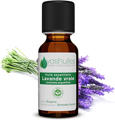 Huile Essentielle de Lavande Vraie (Lavandula angustifolia) - 100% Pure et Naturelle - HEBBD - Idéal en Diffusion - Utilisation Polyvalente - 10 ml - VOSHUILES