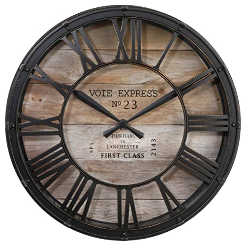 Atmosphera - Horloge Vintage - Noir & Bois D39 cm