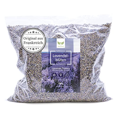 NaturaForte Fleurs de Lavande 500g Lavande sans additifs - Parfum Intense, Fleurs de Lavande séchées pour oreillers parfumés, Sacs parfumés, Sacs de Lavande, Parfum de Pot pourri, Lavande en Vrac