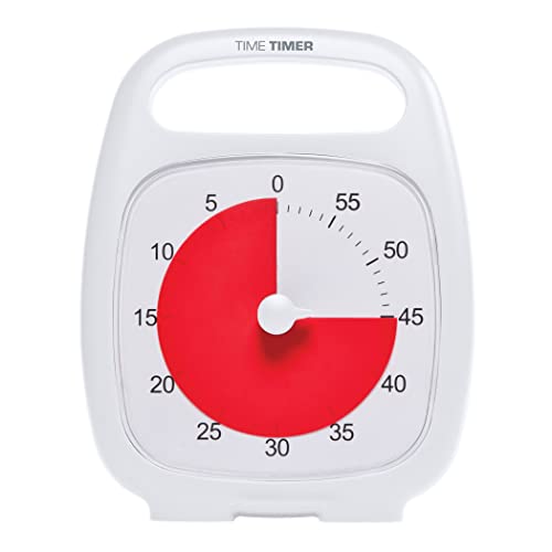 Time Timer PLUS 60 Minute Minuterie analogique visuelle (blanche) signal en option (molette de contrôle du volume) Pas de coche fort; Outil de 'Time Management'