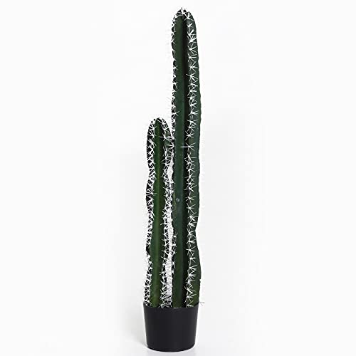 Outsunny Cactus Artificiel Grand réalisme Plante Artificielle Grande Taille dim. Ø 14 x 100H cm Vert